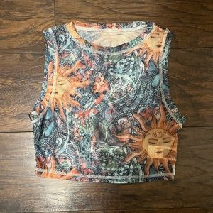 Sun Pattern Mesh Tank Top☀️